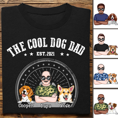Father's Day - The Cool Dog Dad - Personalized Unisex T-shirt