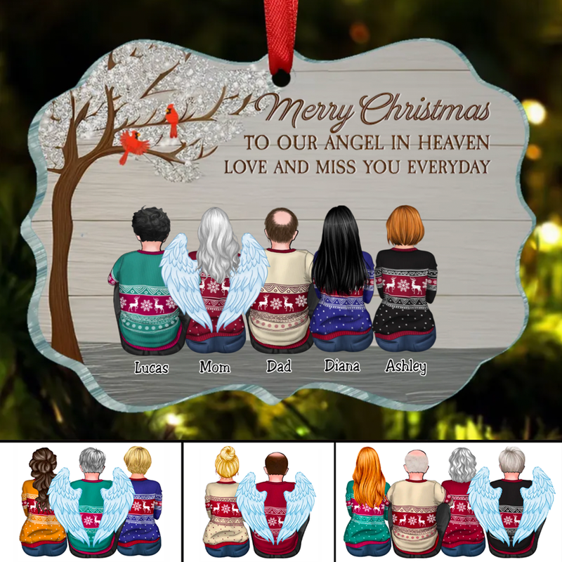 Family - Merry Christmas To Our Angels In Heaven Love And Miss You Everyday - Personalized Ornament