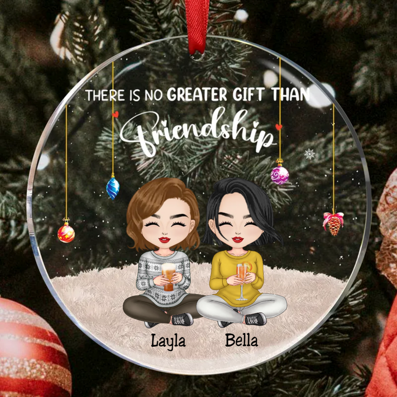 Friend - There Is No Greater Gift Than Friendship Ver 2 - Personalized Circle Ornament