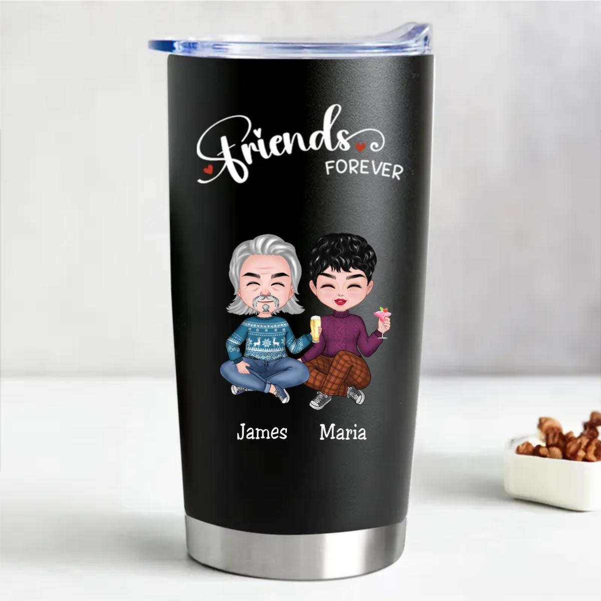 Customized 20oz Stainless Steel Tumbler - Friends Forever Edition