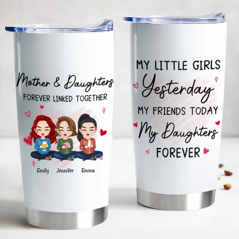 Linked Hearts Mother-Daughter Personalized Tumbler - 20oz