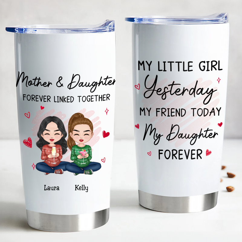 Linked Hearts Mother-Daughter Personalized Tumbler - 20oz