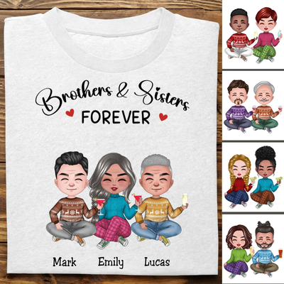 Brothers & Sisters - Brothers & Sisters Forever - Personalized T-Shirt (TB)