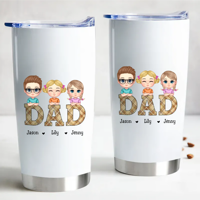 Vintage Dad Personalized Steel Tumbler - 20oz Magnificent Father&