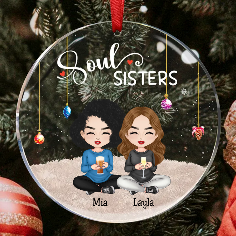 Sisters - Soul Sisters Ver 2 - Personalized Circle Ornament