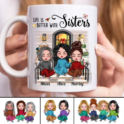 Sisters - Life Is Better With Sisters - Personalized Mug - Makezbright Gifts