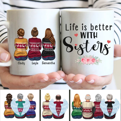 Life Is Better With Sisters - Personalized Mug - Makezbright Gifts