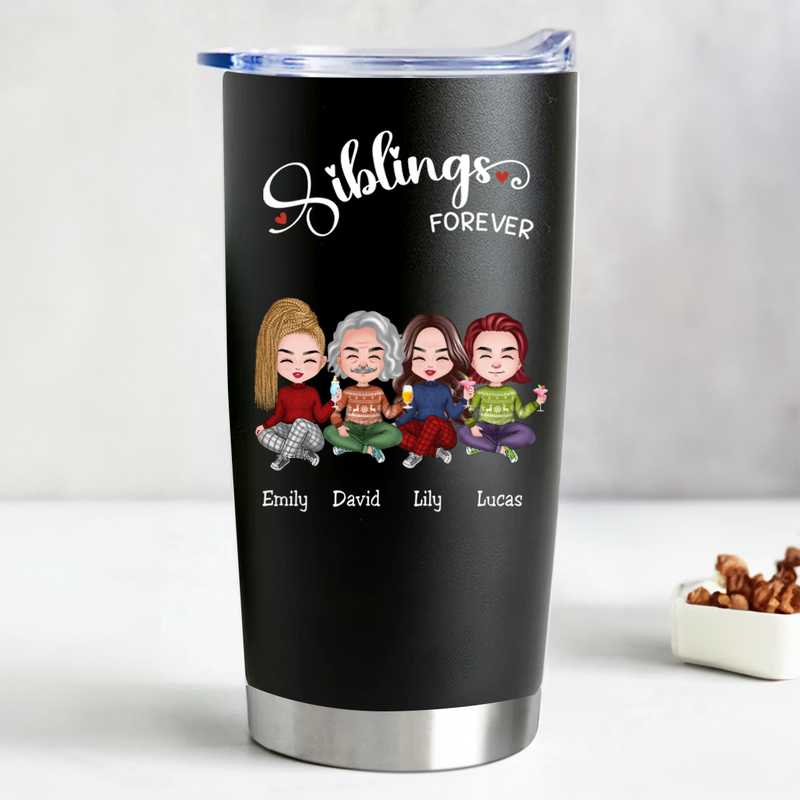 20oz Family - Siblings Forever - Personalized Tumbler (BL)