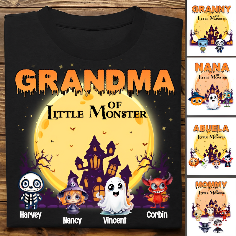 Grandma - Grandma Of Little Halloween Monster - Personalized Unisex T-shirt