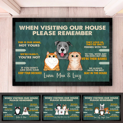 Dog Lovers - Remember When Visiting Our House - Personalized Doormat - Makezbright Gifts