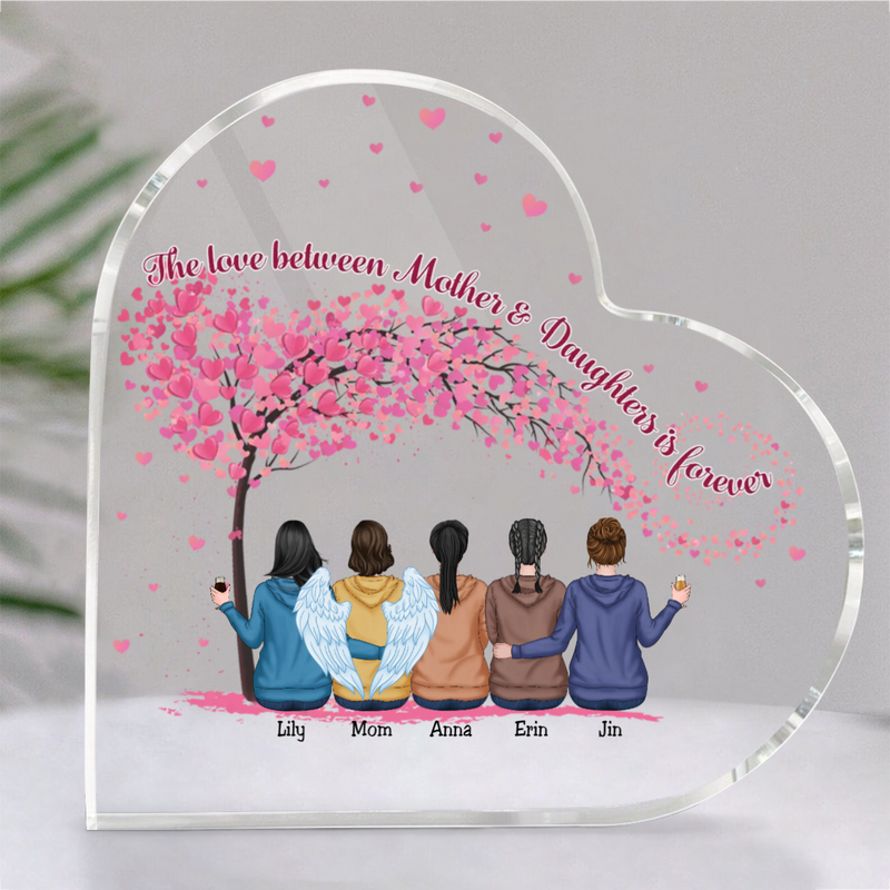 Family - The Love Between Mother & Daughters Is Forever - Personalized Acrylic Plaque (LH)
