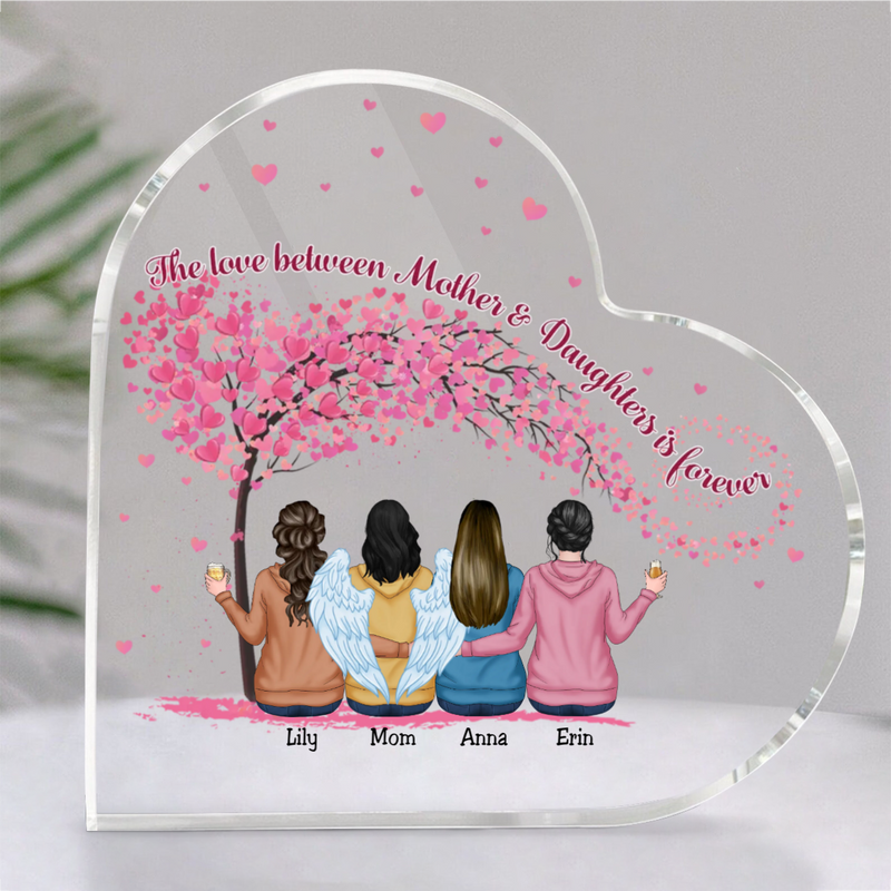 Family - The Love Between Mother & Daughters Is Forever - Personalized Acrylic Plaque (LH)