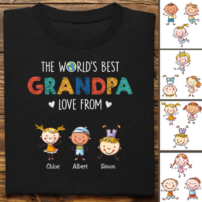 Grandpa - The World's Best Grandpa Love From - Personalized Unisex T-Shirt (LH)