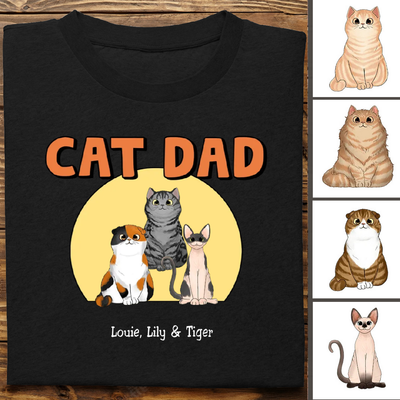 Cat Lovers - Cat Dad - Personalized Unisex T-shirt