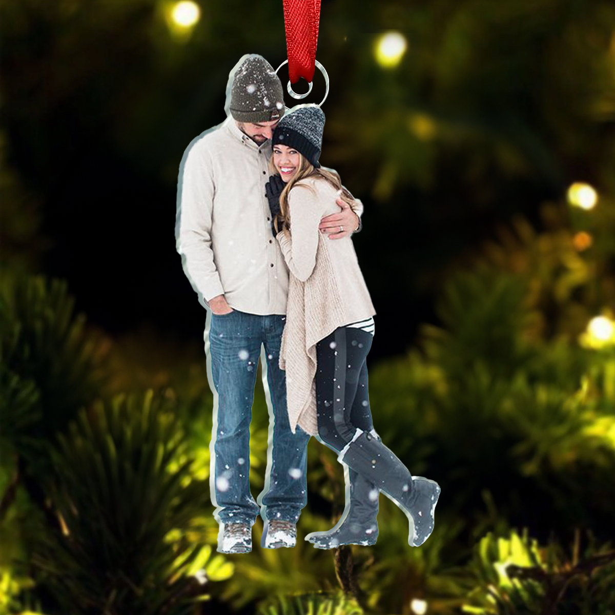 Custom Photo There’s No Place Like Home For The Holidays - Family Personalized Custom Ornament - Acrylic Custom Shaped - Christmas Gift For Family Members