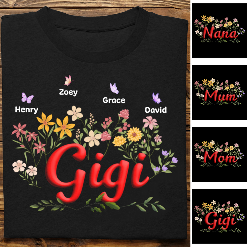 Family - Blossoming Flowers In Garden Of Love - Personalized T-Shirt