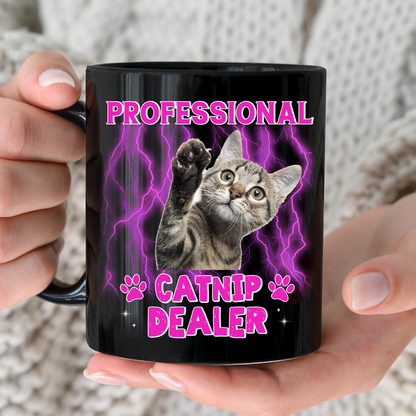 Custom Photo Dog Cat Pet Lover Professional Treat Dealer - Personalized Black Mug