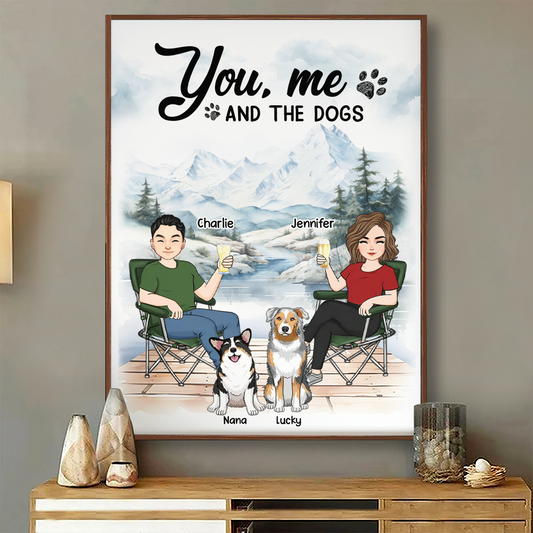 Couple You Me And Dogs Sitting Personalized Poster