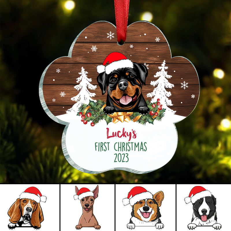 Dog Lovers - Dog Christmas - Personalized Acrylic Ornament