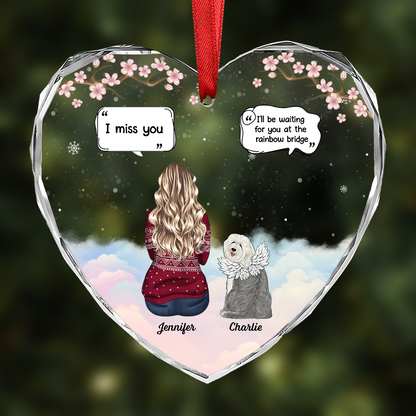 Memorial I Miss You I Know - Personalized Heart Shaped Ornament