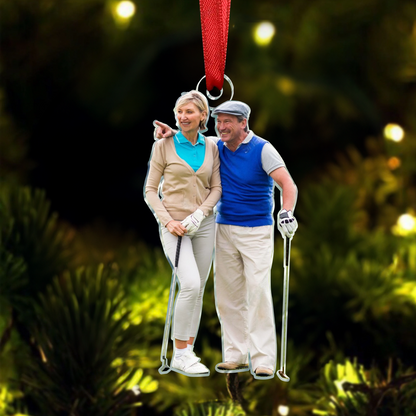 Custom Photo Golf Players Christmas Ornament For Golf Lovers - Personalized Golf Photo Ornament