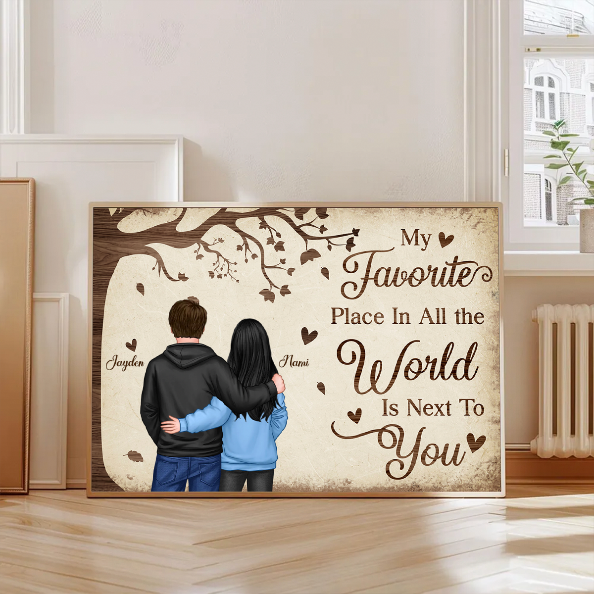 Favorite Place In The World Couple Back View Personalized Poster, Gift For Him, For Her