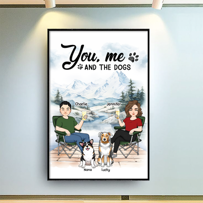 Couple You Me And Dogs Sitting Personalized Poster