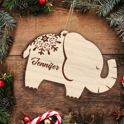 Elephant Sisterhood Sister Bestie Thank You - Personalized Wooden Ornament Print 2 Sides