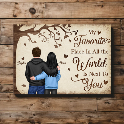 Favorite Place In The World Couple Back View Personalized Poster, Gift For Him, For Her