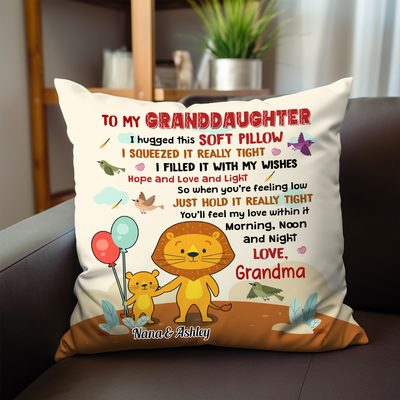 Granddaughter Lion Personalized Pillow - Makezbright Gifts
