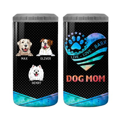 Dog Mom Galaxy Texture Multiple Use Personalized 4 In 1 Can Cooler