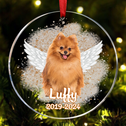 Custom Photo Memorial Dog Cat - Pet Memorial Gift, Christmas Gift - Personalized Circle Acrylic Ornament