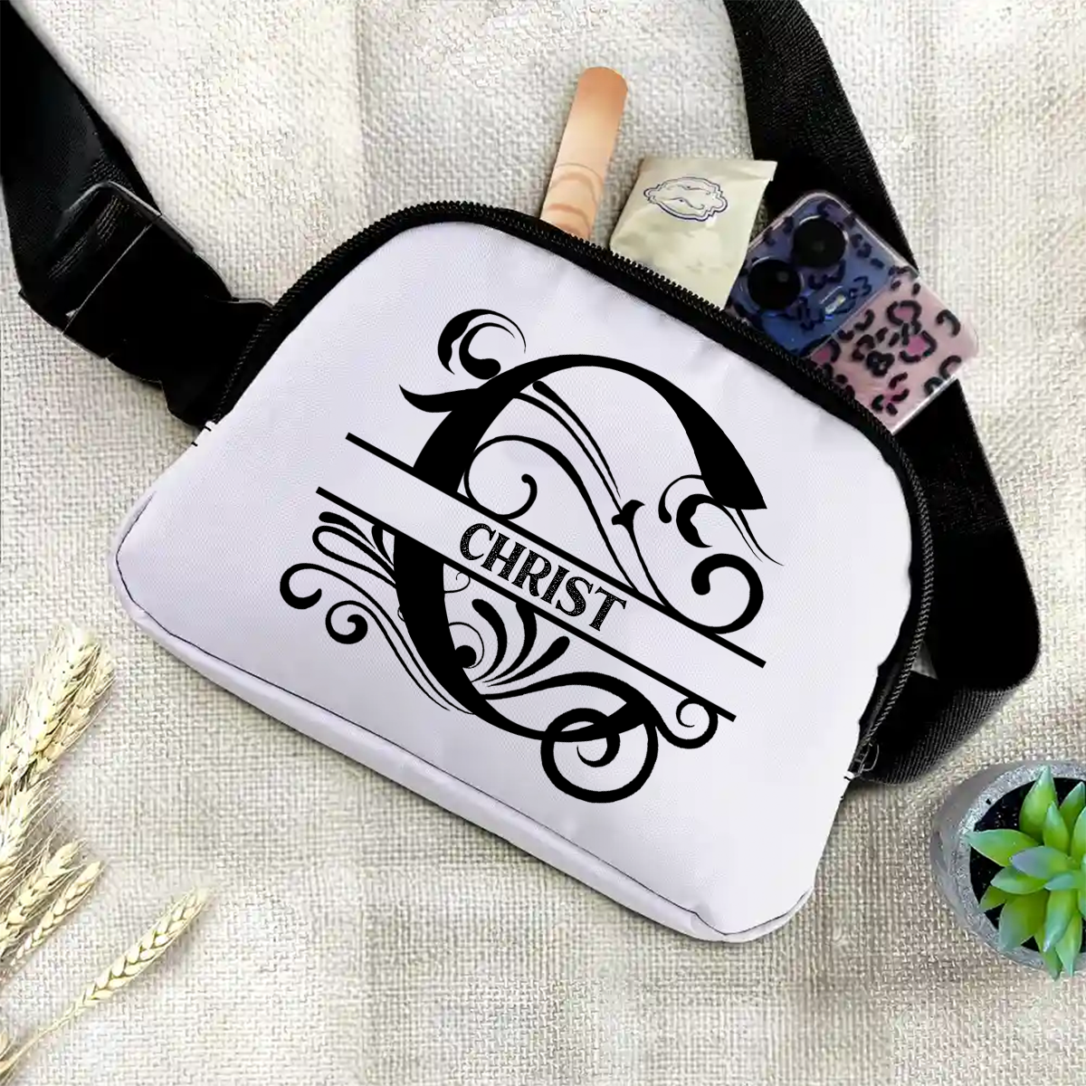Monogram Name - Personalized Crossbody Belt Bag