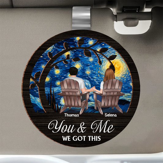 Couple You & Me We Got This - Personalized Custom Shaped Car Visor Clip