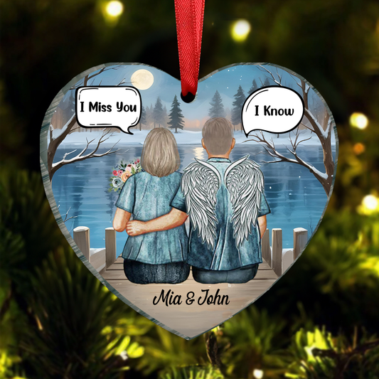 Always In My Heart Middle Aged Couple - Memorial Gift - Personalized Custom Acrylic Ornament