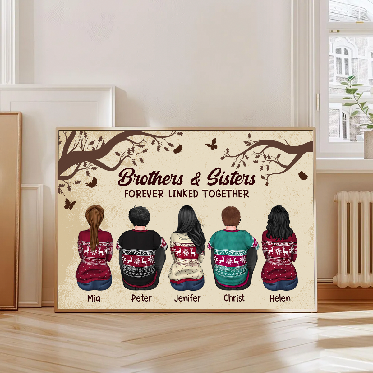 Personalized Siblings Christmas Poster, Personalized Brothers and Sisters Poster, Siblings Gift