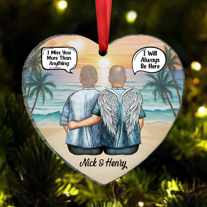 Always In My Heart Middle Aged Couple - Memorial Gift - Personalized Custom Acrylic Ornament