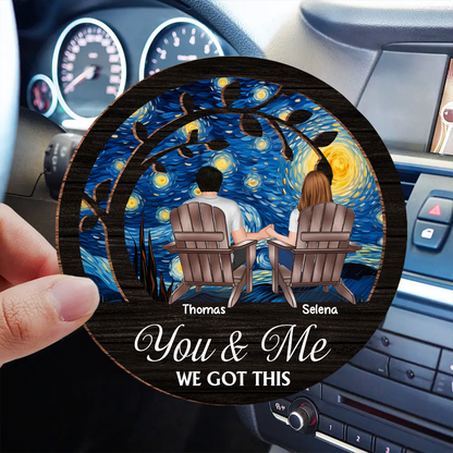 Couple You & Me We Got This - Personalized Custom Shaped Car Visor Clip