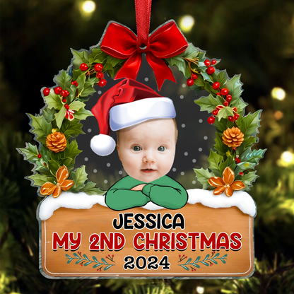 My 1st Christmas - Personalized Babys Photo First Christmas Ornament