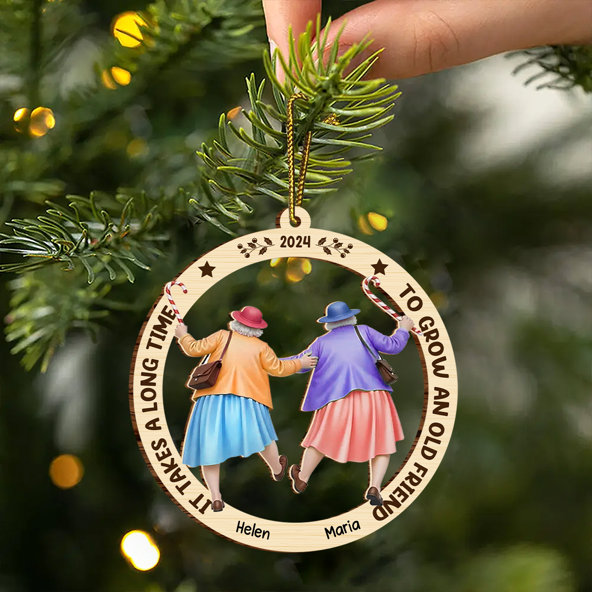 Personalized Old Best Friend Ornament, Best Friend Christmas Gift, Friendship Christmas Ornament, Custom Best Friend Gift, Bestie Gift, BFF Gift