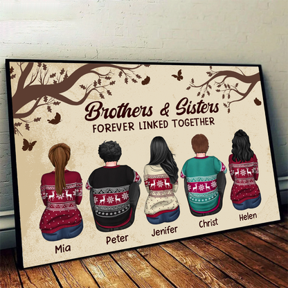 Personalized Siblings Christmas Poster, Personalized Brothers and Sisters Poster, Siblings Gift