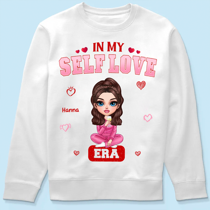 In My Self Love Era Valentine's Personalized Sweater, Personalized Valentine Anti-Valentine Sweater