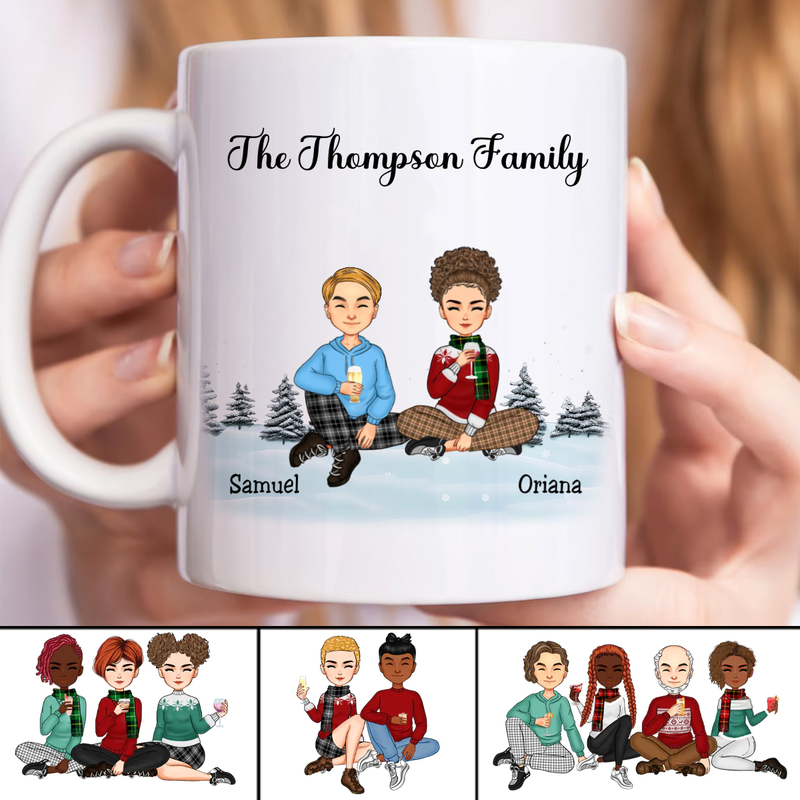 Family - Family Snow Background Ver 3 - Personalized Mug