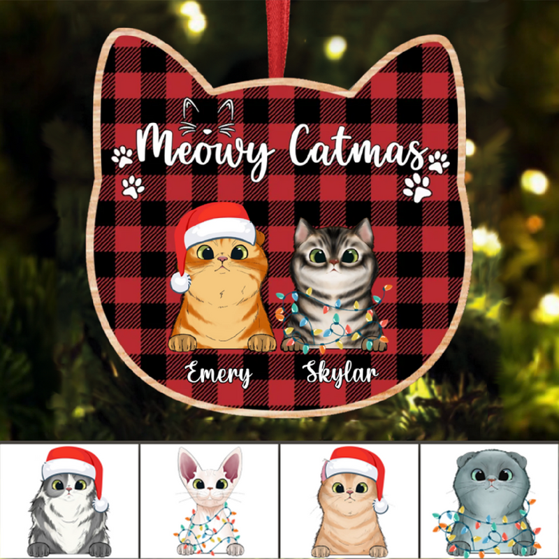 Cat Lovers - Meowy Catmas - Personalized Ornament