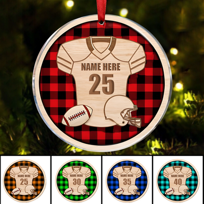 Football - Football Christmas - Personalized Circle Ornament