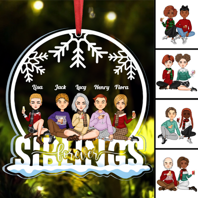 Family - Siblings Forever - Personalized Transparent Ornament