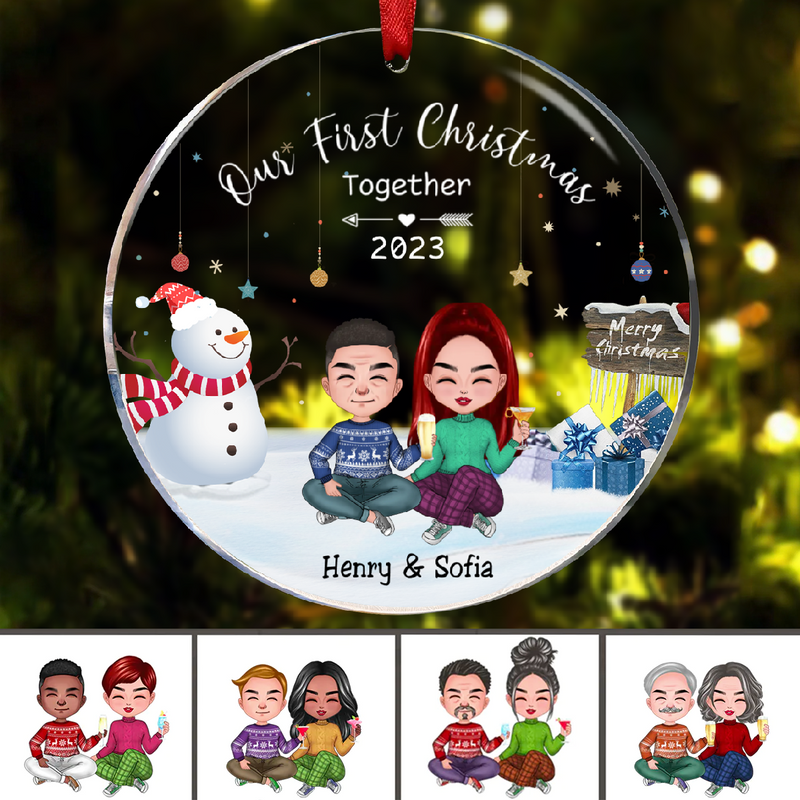 Couple -Our First Christmas Together - Personalized Acrylic Ornament