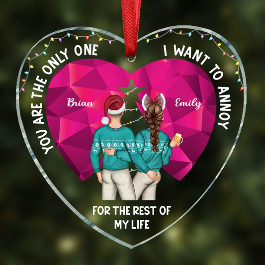 Christmas Couple You Are The Only One Stained Acrylic - Personalized Custom Shaped Acrylic Ornament