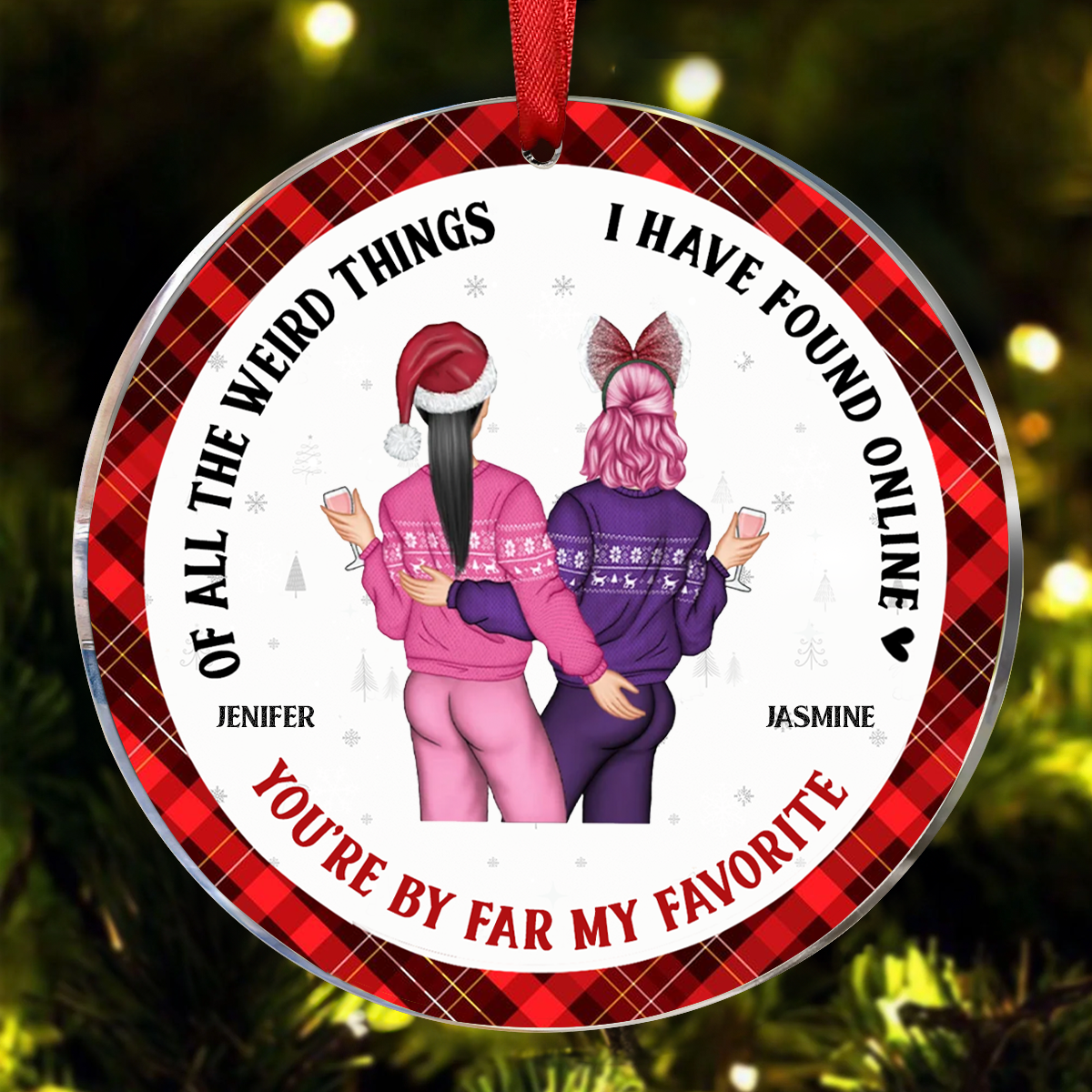 You Are My Favorite By Far Christmas Gift For Couples - Personalized Couple Ornament