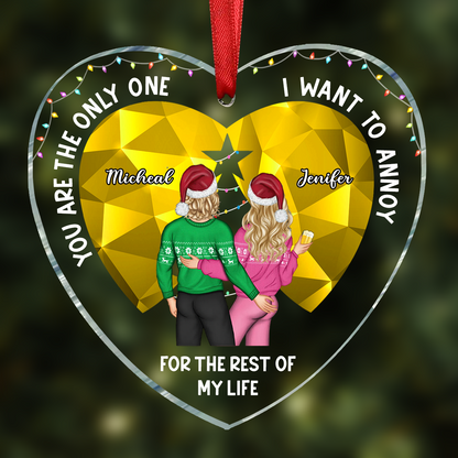 Christmas Couple You Are The Only One Stained Acrylic - Personalized Custom Shaped Acrylic Ornament